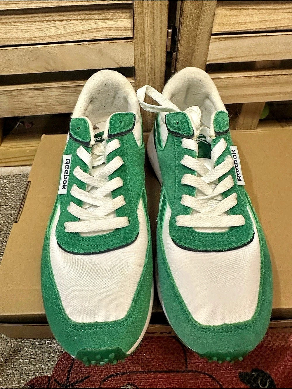Reebok Classic Nylon Collegiate Green Sneakers Green & White US 8